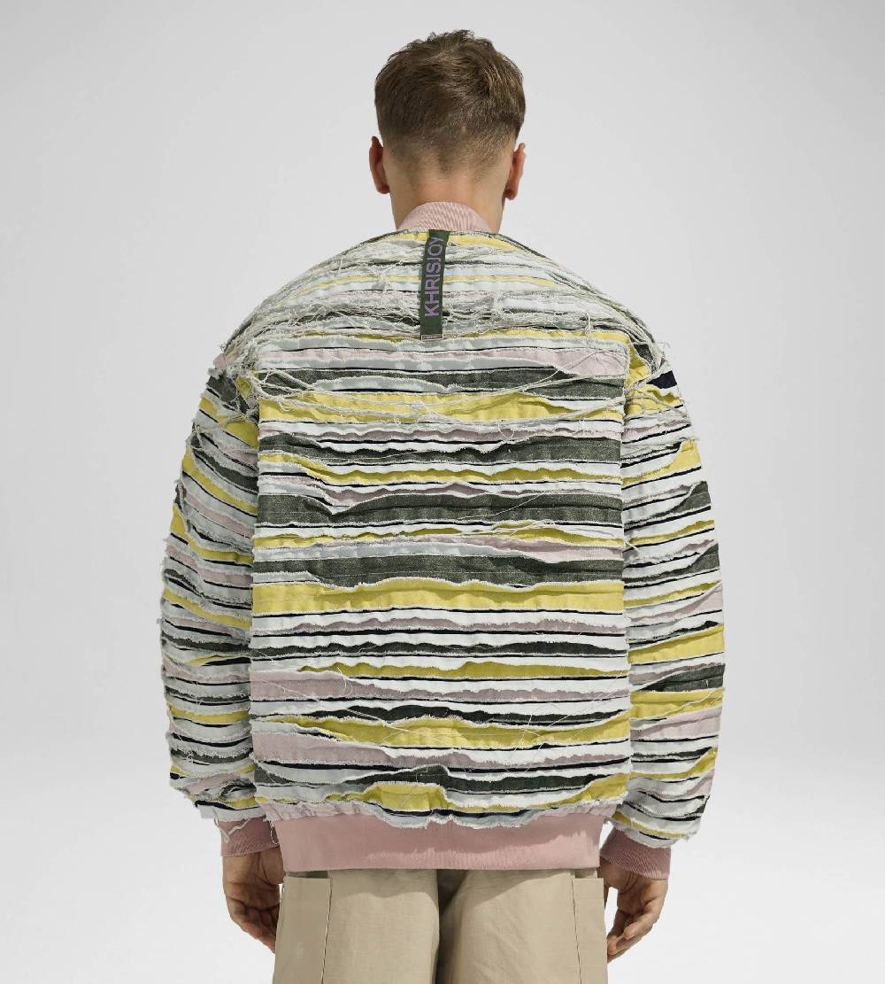 Khrisjoy BOMBER DENIM STRIPES MULTICOLOR DENIM Italy