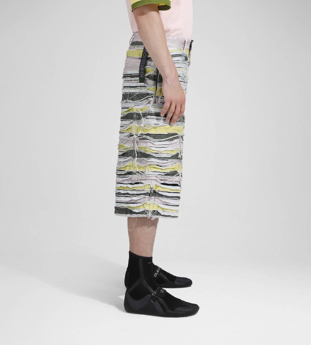 Khrisjoy LONG SHORTS DENIM STRIPES MULTICOLOR DENIM Soddisfazione Garantita