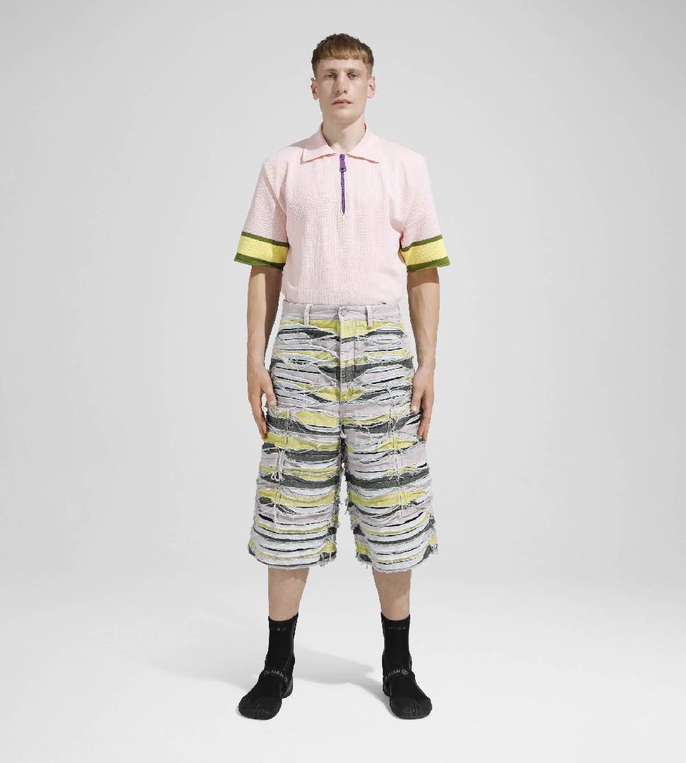Khrisjoy LONG SHORTS DENIM STRIPES MULTICOLOR DENIM Soddisfazione Garantita