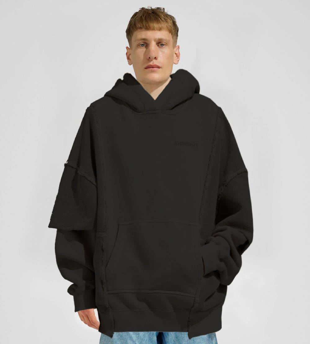 Khrisjoy HOODIE DOUBLE POCKETS BLACK Fino Al -60%