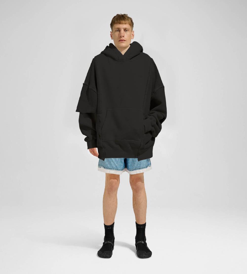 Khrisjoy HOODIE DOUBLE POCKETS BLACK Fino Al -60%