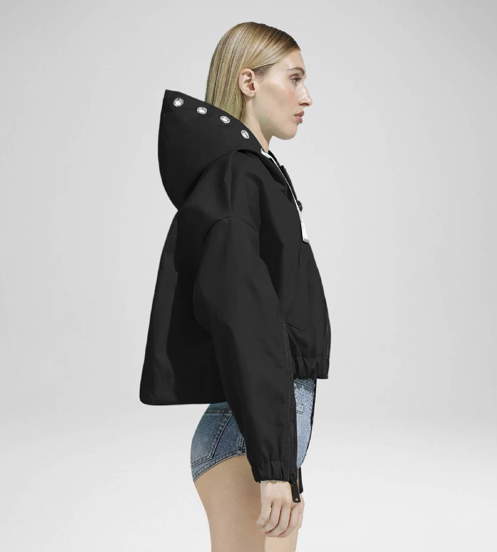 Khrisjoy NEW KHRIS CROP WINDBREAKER BLACK In Vendita