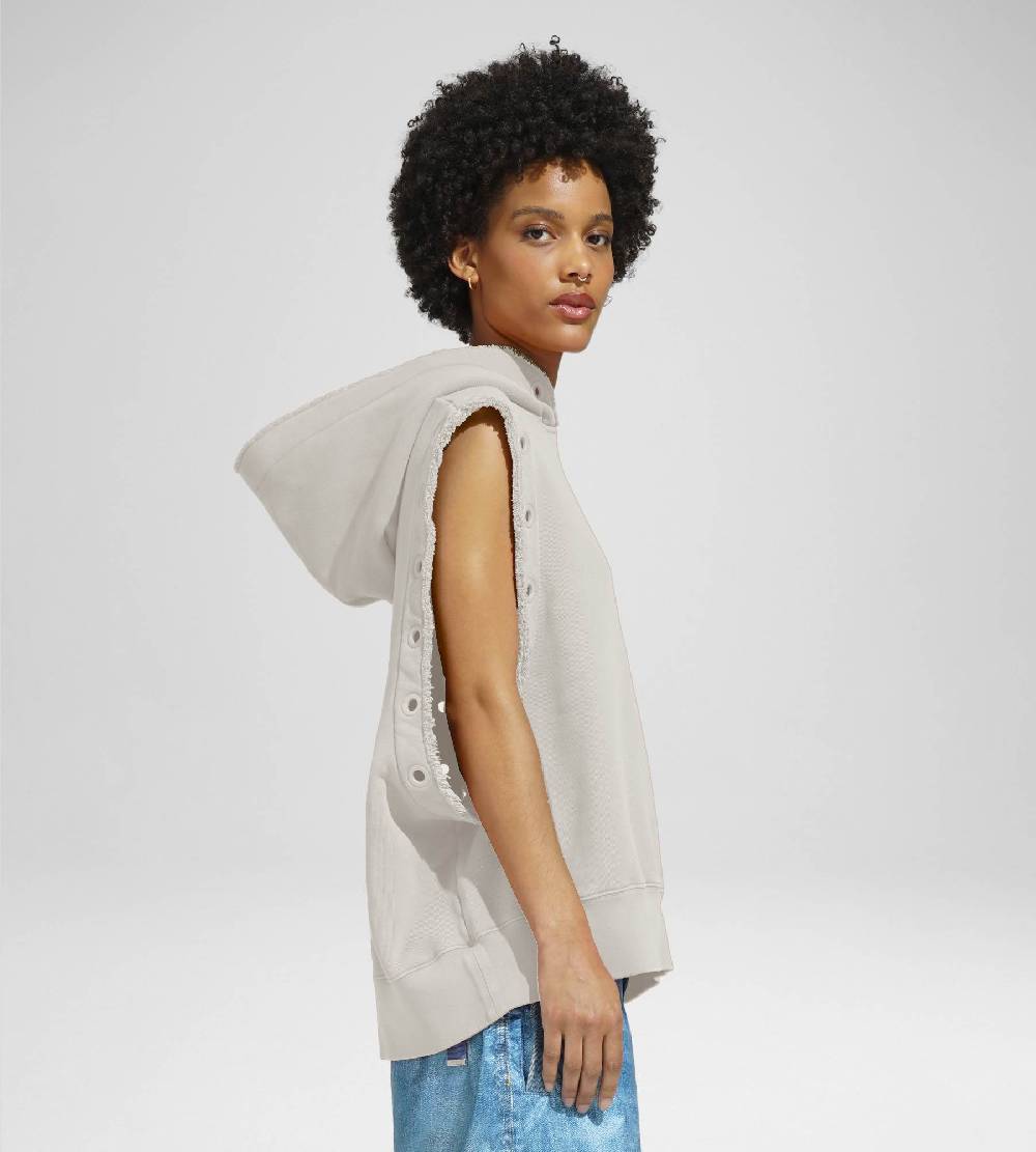Khrisjoy HOODIE VEST EYELETS DESERT In Saldo