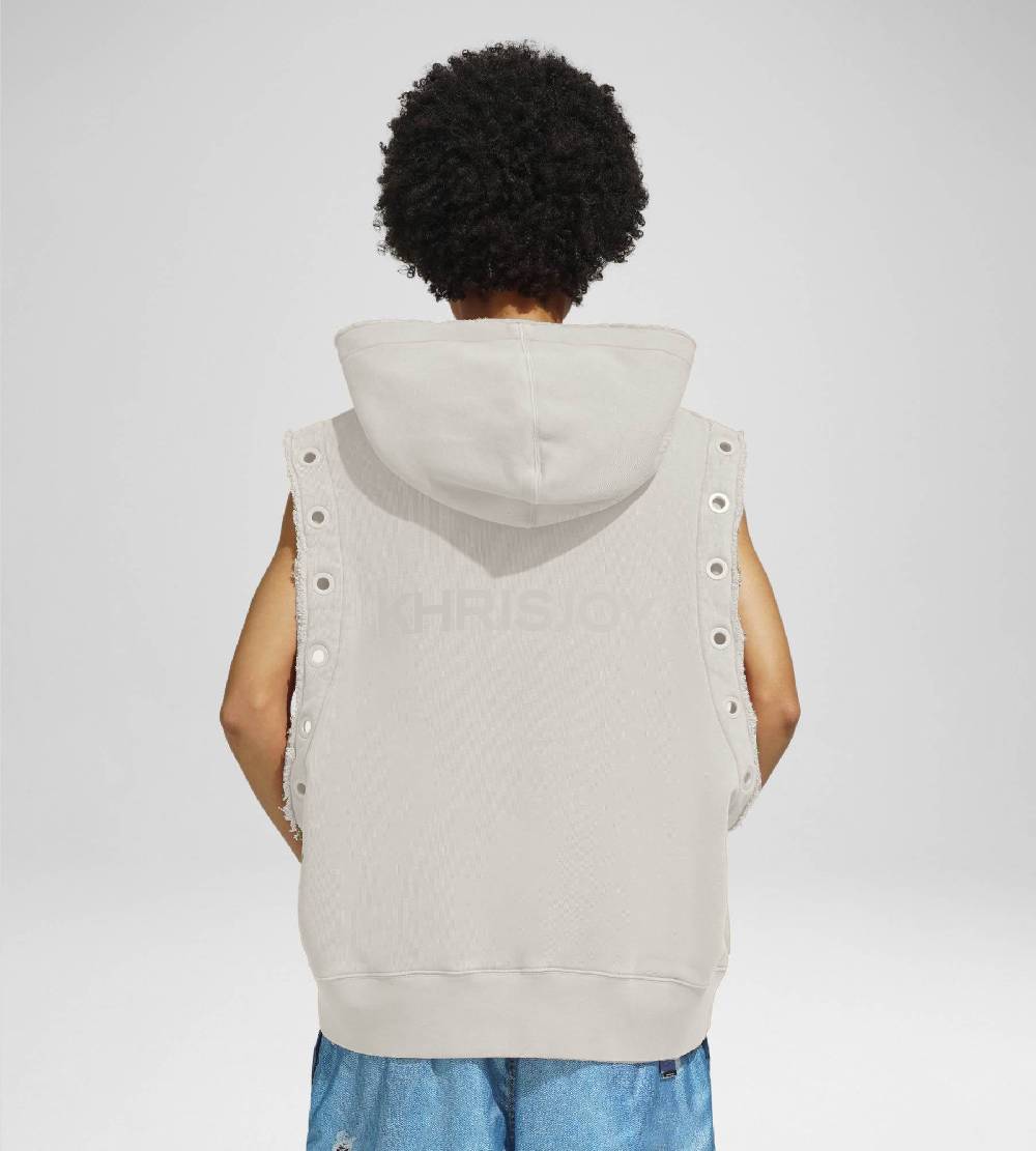 Khrisjoy HOODIE VEST EYELETS DESERT In Saldo