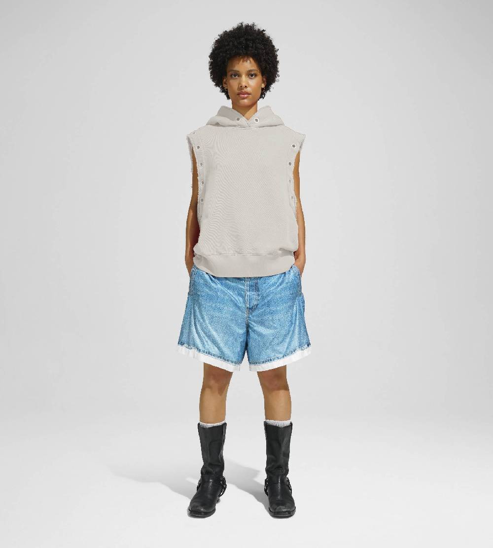 Khrisjoy HOODIE VEST EYELETS DESERT In Saldo