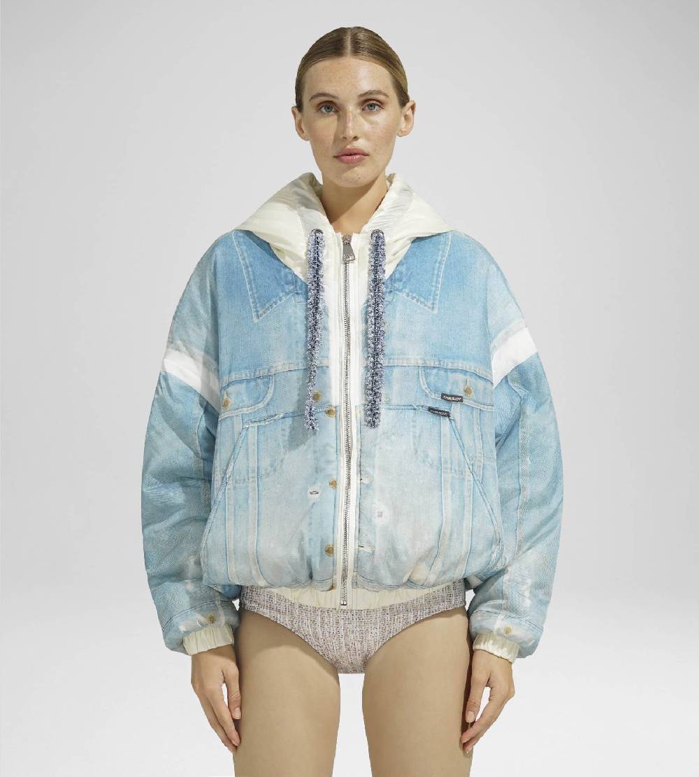 Khrisjoy PUFF HOODIE PRINT DENIM MEDIUM DENIM Spedizione Gratuita