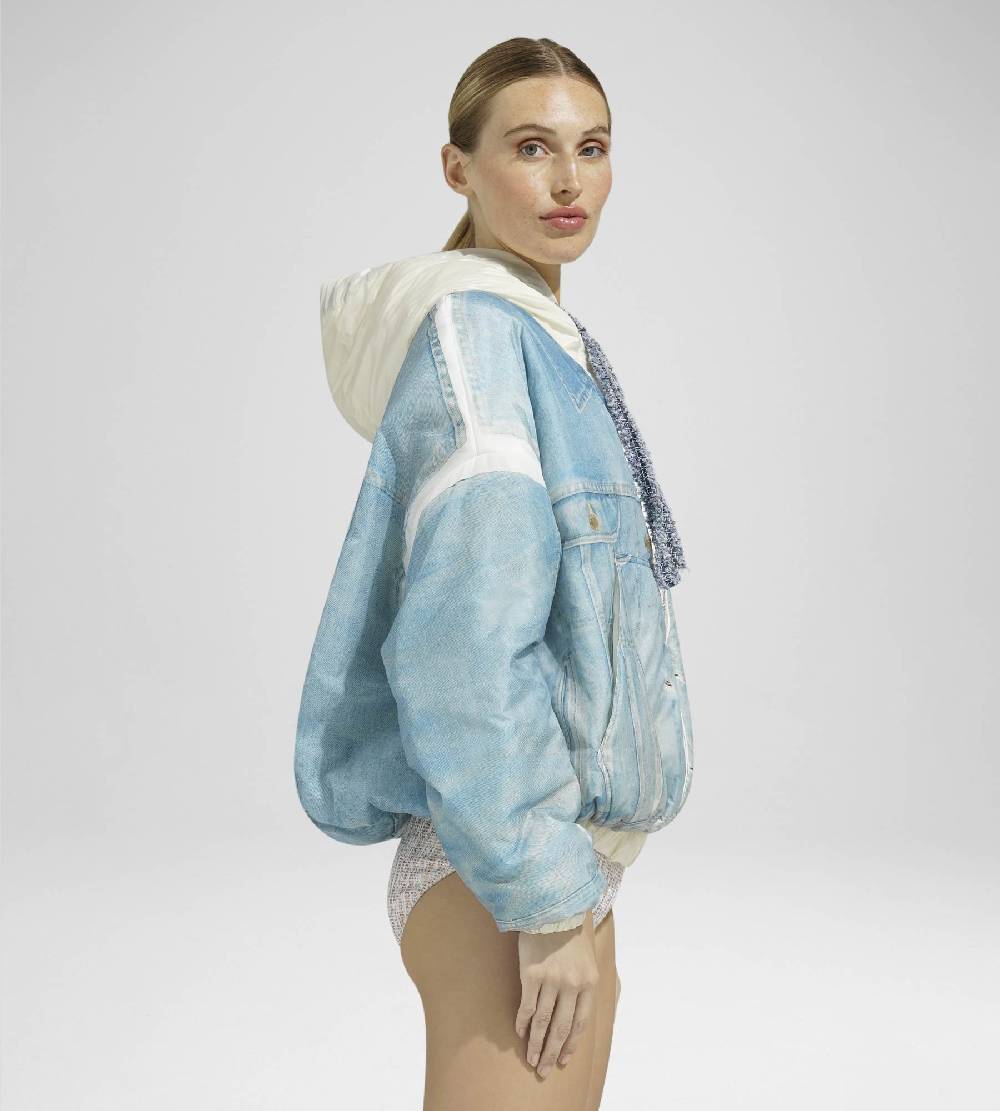 Khrisjoy PUFF HOODIE PRINT DENIM MEDIUM DENIM Spedizione Gratuita