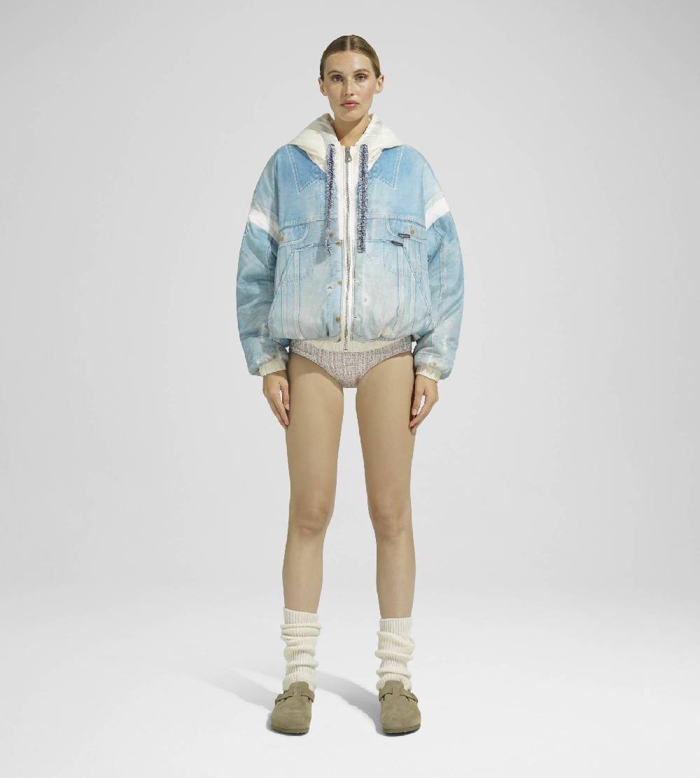 Khrisjoy PUFF HOODIE PRINT DENIM MEDIUM DENIM Spedizione Gratuita