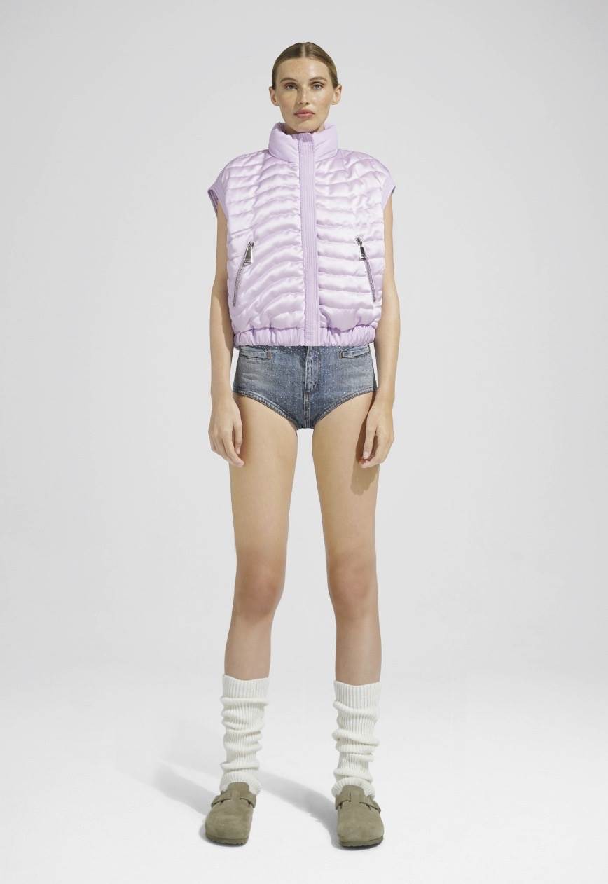 Khrisjoy JOY SATIN CROPPED VEST HEATHER Shopping Online