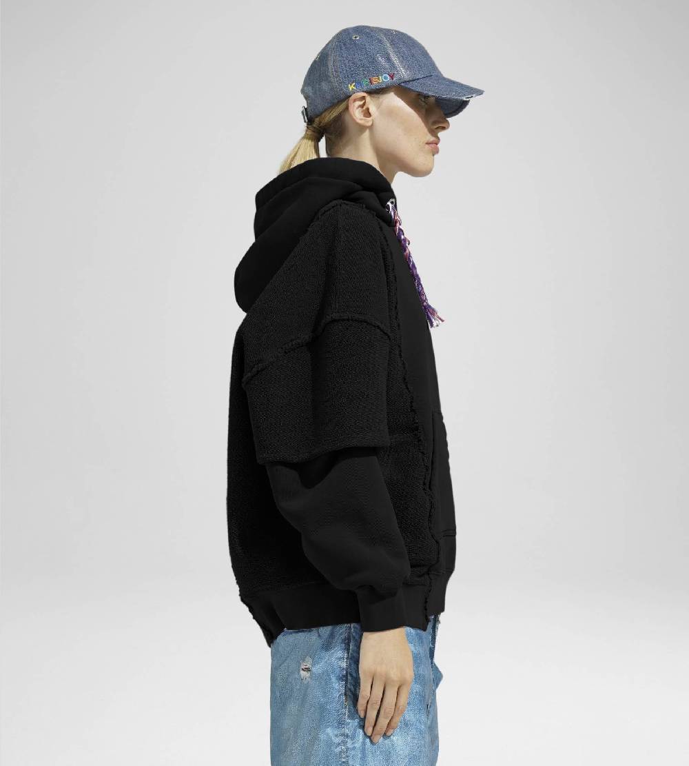 Khrisjoy HOODIE DOUBLE POCKETS BLACK Economico
