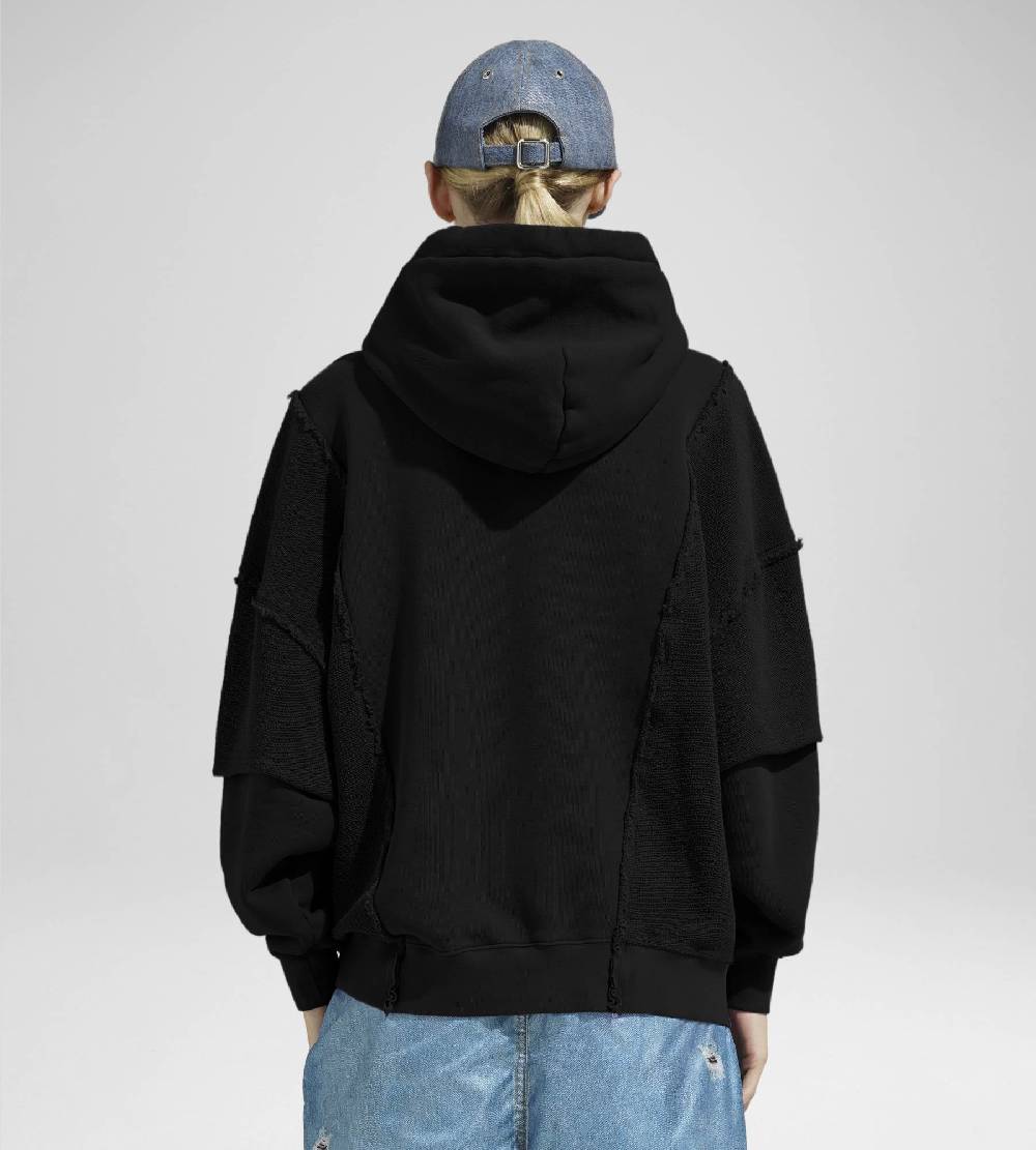 Khrisjoy HOODIE DOUBLE POCKETS BLACK Economico