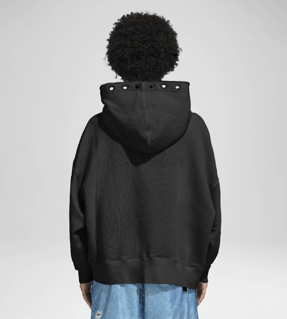Khrisjoy HOODIE EYELETS BLACK Outlet