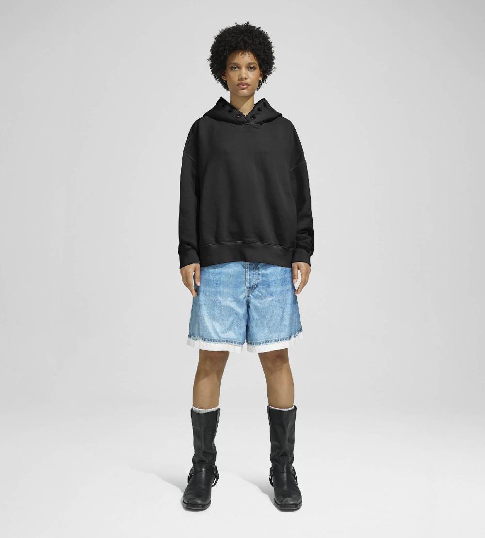 Khrisjoy HOODIE EYELETS BLACK Outlet