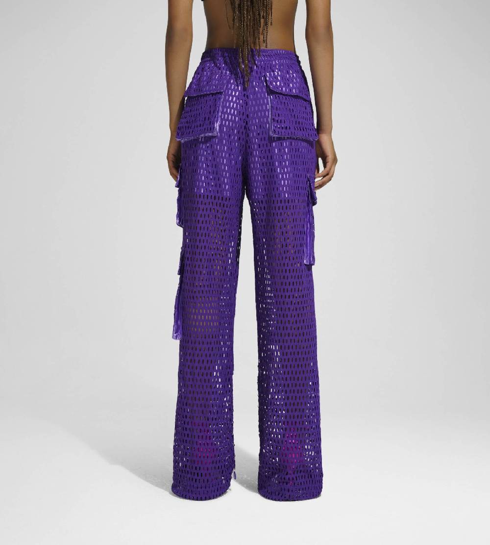 Khrisjoy PANTS MULTIPOCKET MESH WISTERIA In Vendita