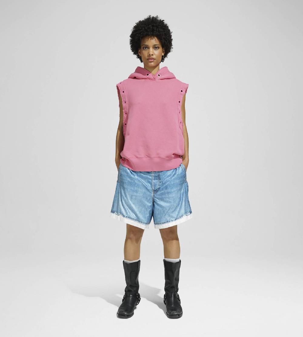 Khrisjoy HOODIE VEST EYELETS CANDY PINK Negozio