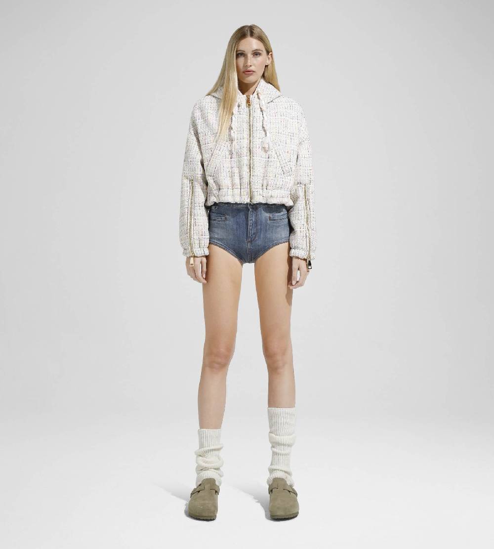 Khrisjoy KHRIS CROP WINDBREAKER TWEED PASTEL COLORS Moda
