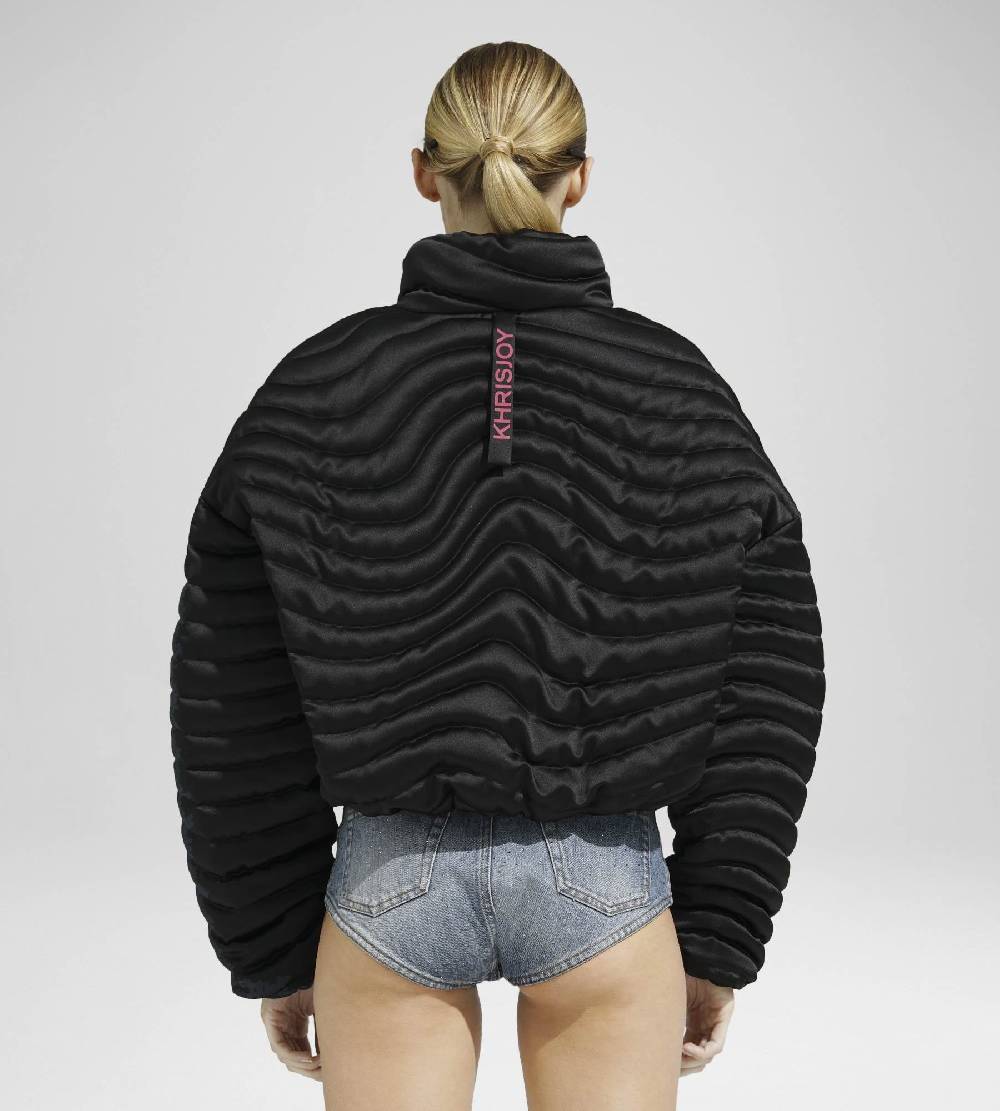 Khrisjoy JOY SATIN CROPPED BLACK Consegna Veloce