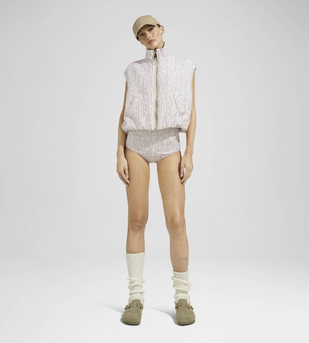 Khrisjoy JOY VEST TWEED CROPPED PAILLETTES TRAMÉ Sottocosto