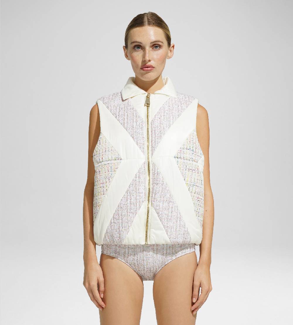Khrisjoy MATT&GLOSSY TWEED VEST MIX PALE COLORS Convenienza