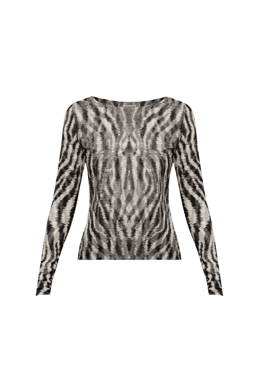 La Petite Robe Di Chiara Boni lupina illusion printed top Super sconto