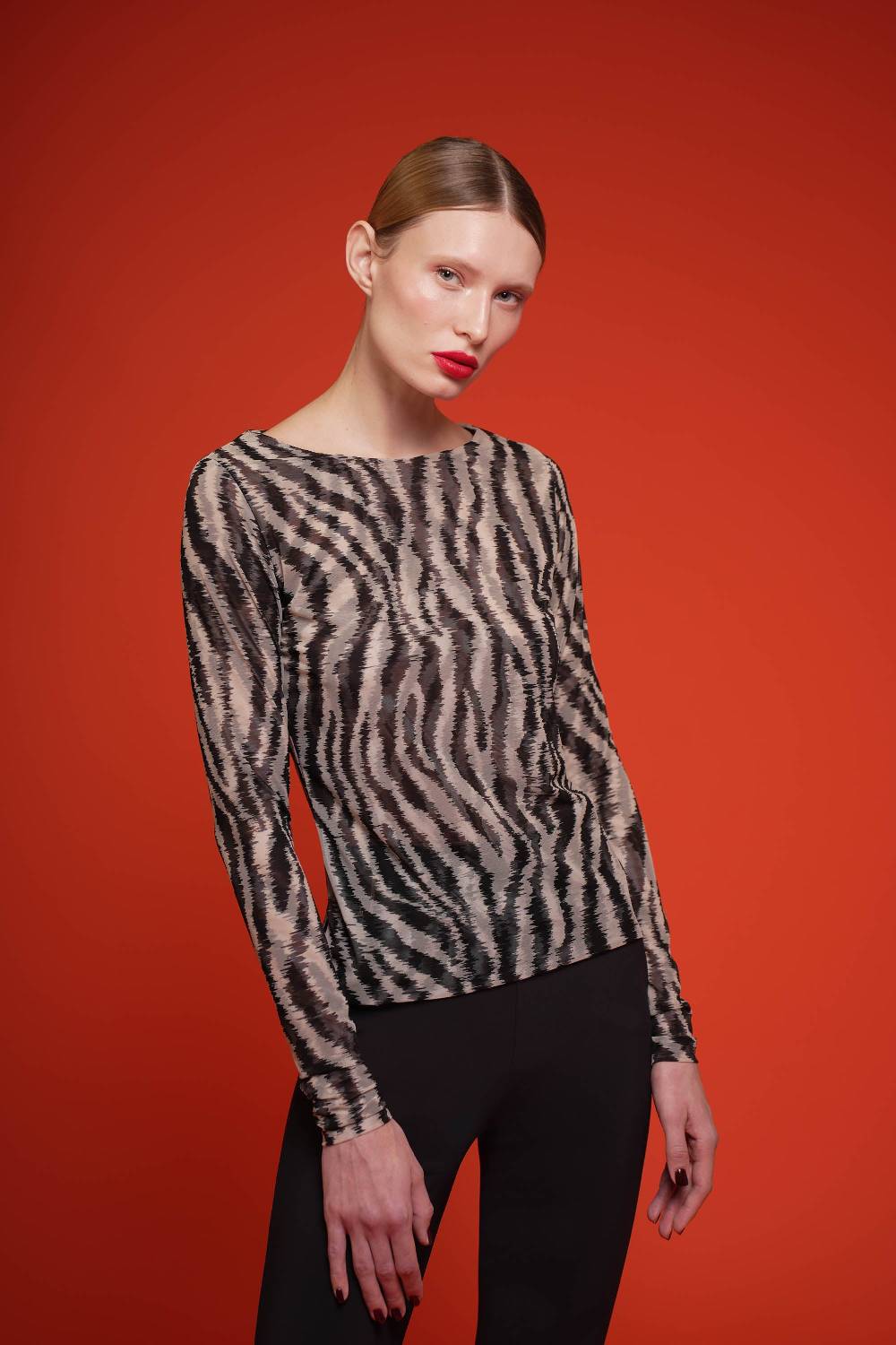 La Petite Robe Di Chiara Boni lupina illusion printed top Super sconto