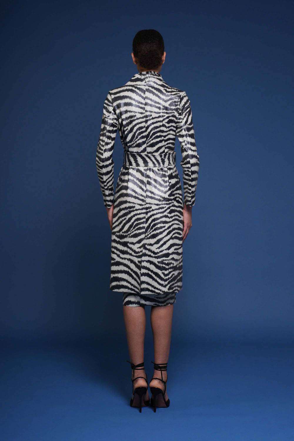La Petite Robe Di Chiara Boni paduret printed faux-leather dustercoat Offerta speciale