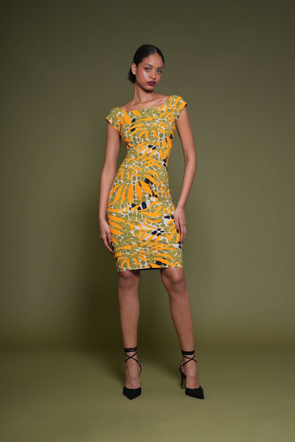 La Petite Robe Di Chiara Boni toffee printed dress Pezzi Unici
