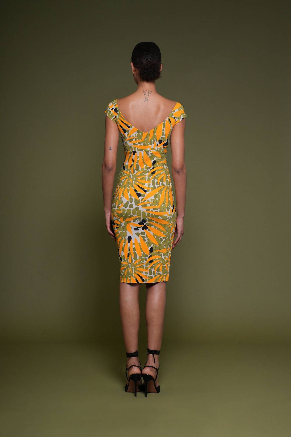 La Petite Robe Di Chiara Boni toffee printed dress Pezzi Unici