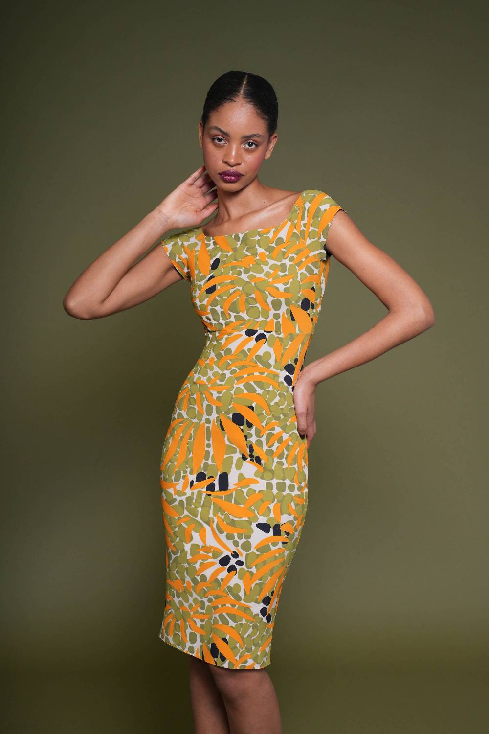 La Petite Robe Di Chiara Boni toffee printed dress Pezzi Unici