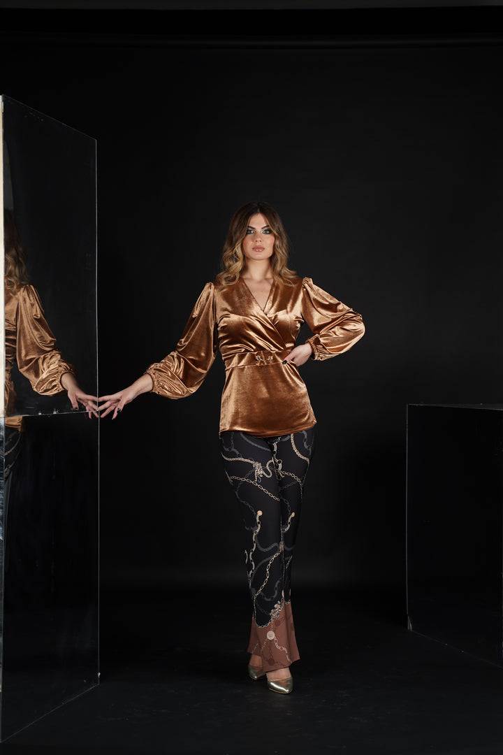 Oltre Tempo Pantalone palazzo con elastico sul dietro Prezzo Ridotto