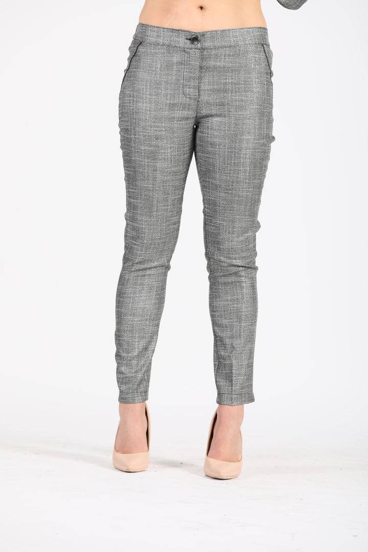 Oltre Tempo Pantalone capri con profili ai lati effetto lamè Italia