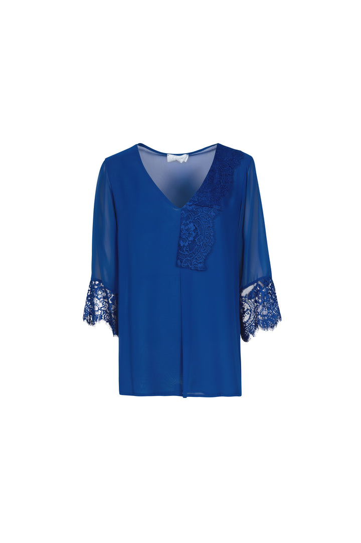 Oltre Tempo Casacca in georgette con pizzo Hotsell