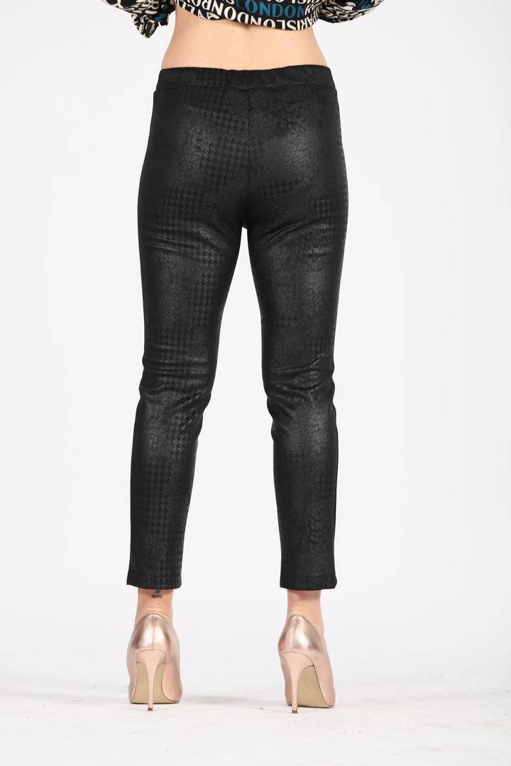 Oltre Tempo Pantalone in pelle fantasia con elastico in vita Offerta