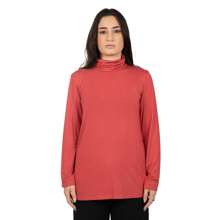 Oltre Tempo Maglia viscosa con collo anello e bottoncini su maniche Online