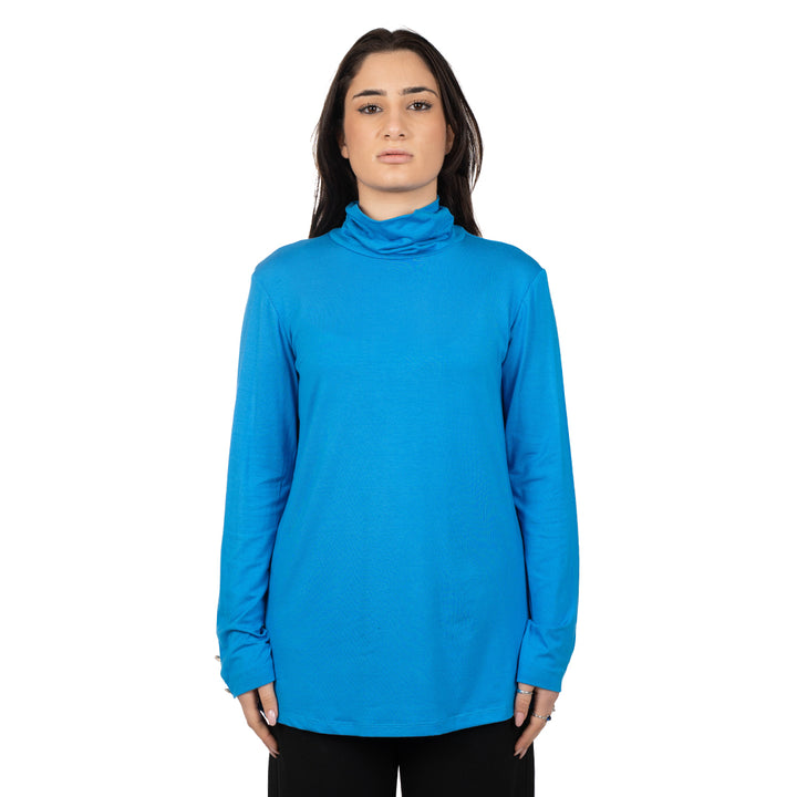 Oltre Tempo Maglia viscosa con collo anello e bottoncini su maniche Online