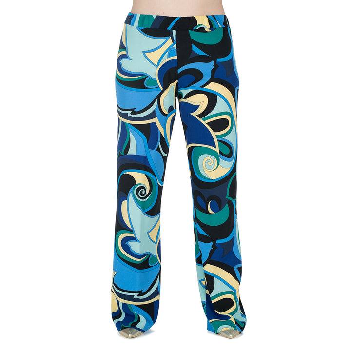 Oltre Tempo Pantalone ampio in crepe fantasia Vendita