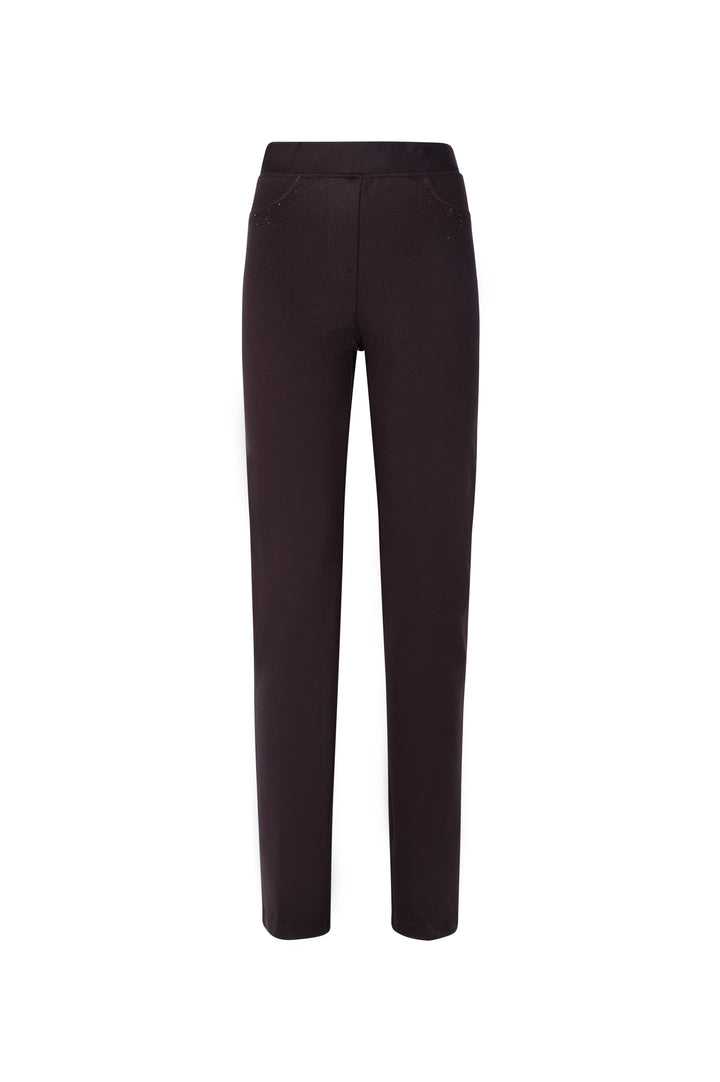 Oltre Tempo Pantalone in punto milano di viscosa con strass Shopping Online