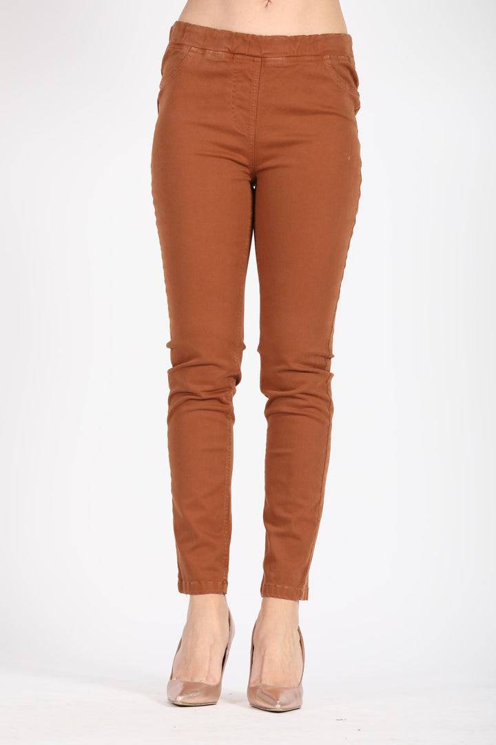 Oltre Tempo Pantalone in cotone con elastico finta tasca Promozione Limitata