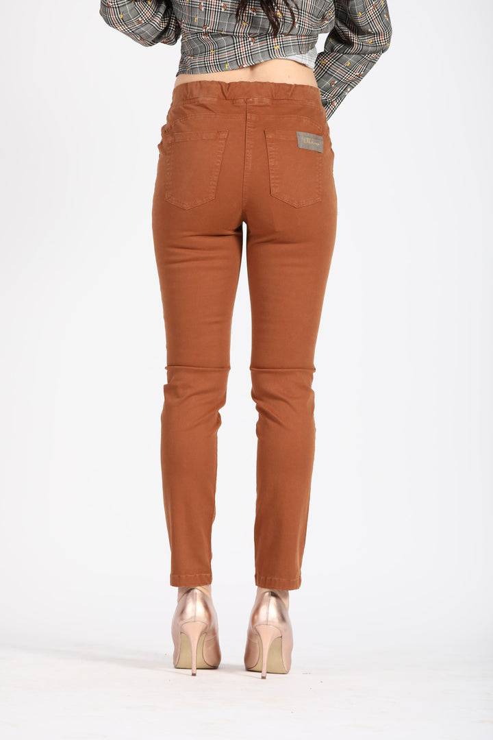 Oltre Tempo Pantalone in cotone con elastico finta tasca Promozione Limitata