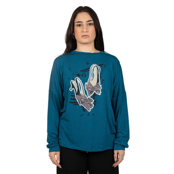Oltre Tempo Maglia in viscosa con stampa Fino Al -60%