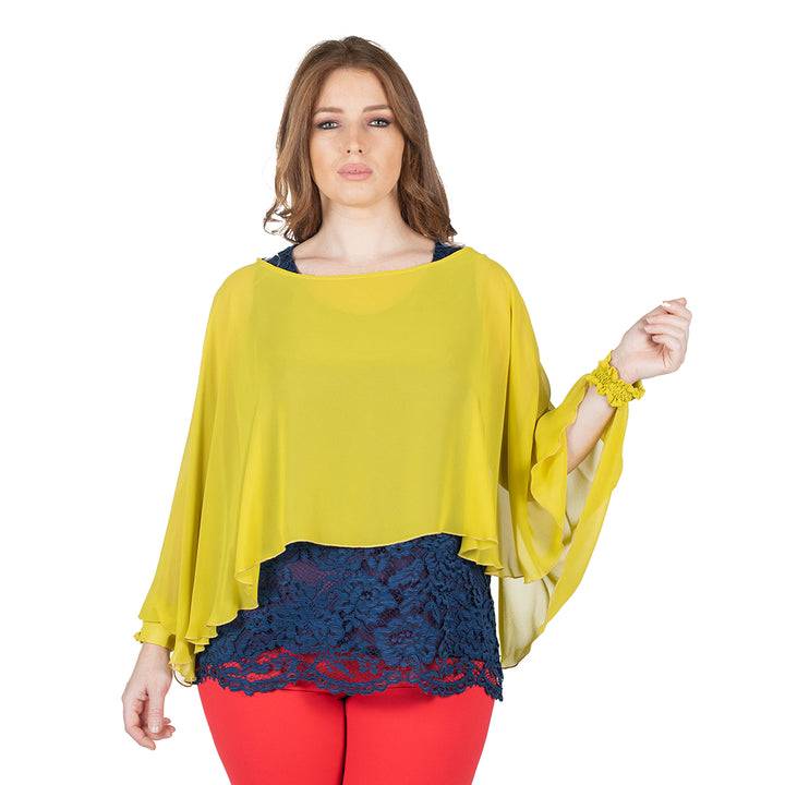 Oltre Tempo Coprispalle corto in georgette chiffon Shopping online