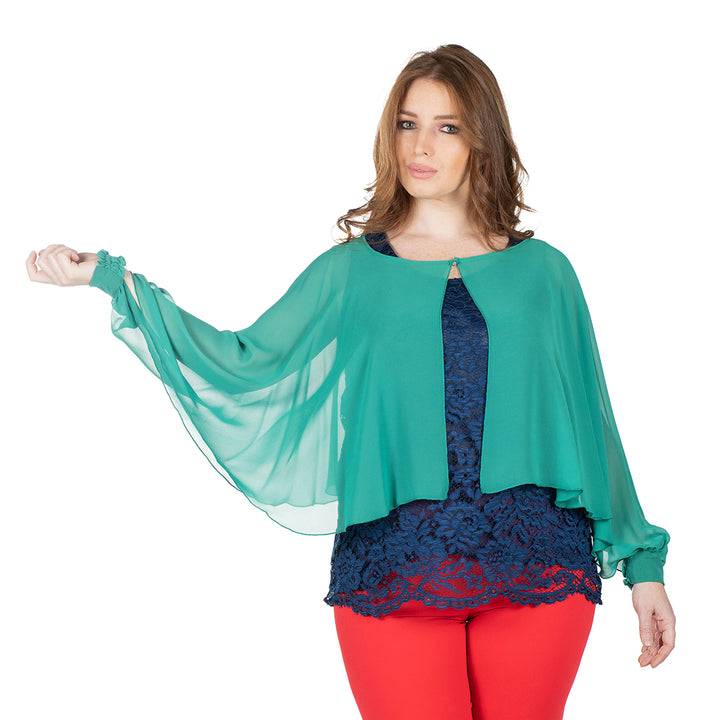 Oltre Tempo Coprispalle corto in georgette chiffon Shopping online