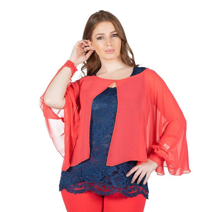 Oltre Tempo Coprispalle corto in georgette chiffon Shopping online