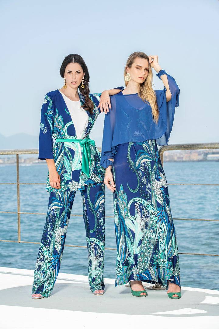 Oltre Tempo Spolverino in crepe fantasia