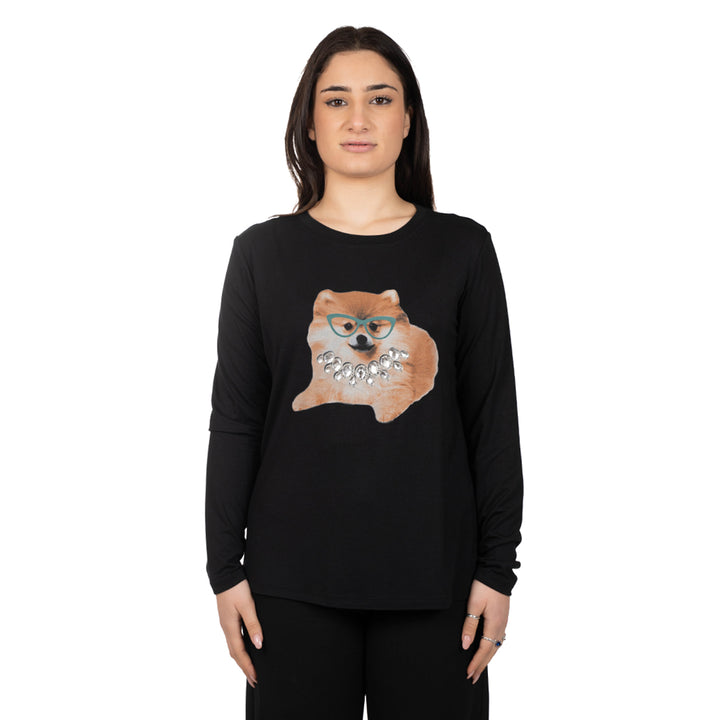 Oltre Tempo Maglia in viscosa con stampa Offerta migliore