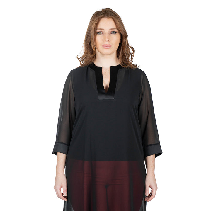 Oltre Tempo Kaftano in georgette chiffon con spacchi ai lati Ultimo giorno