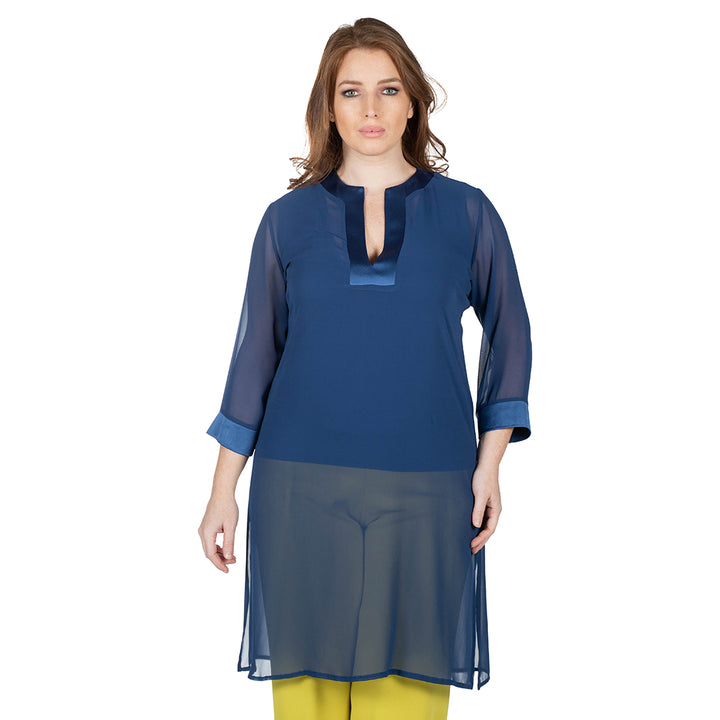 Oltre Tempo Kaftano in georgette chiffon con spacchi ai lati Ultimo giorno