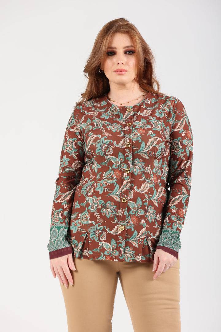 Oltre Tempo Maglia con finta abbottonatura sul davanti