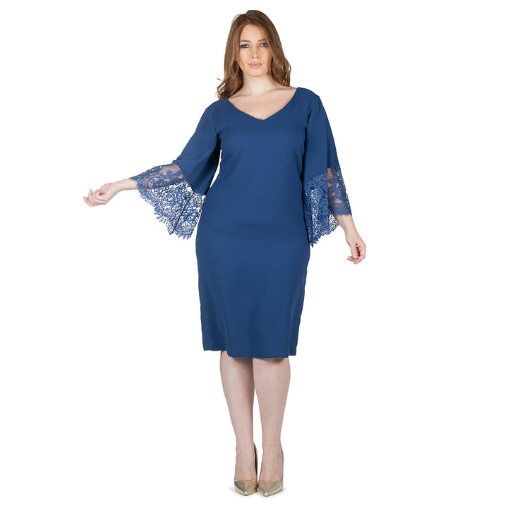 Oltre Tempo Vestito midi con maniche in pizzo 50% di sconto per tempo limitato