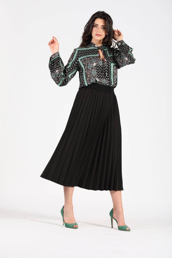 Oltre Tempo Gonna plissettata con elastico in vita